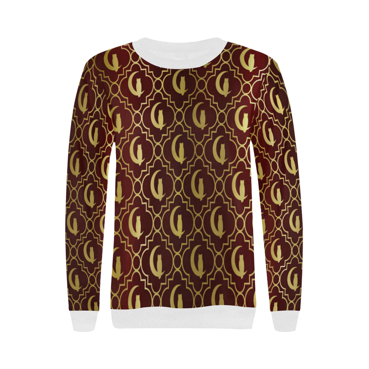 ELEGANCE BRDXGLD Women's Rib Cuff Crew Neck Sweatshirt (Model H34)