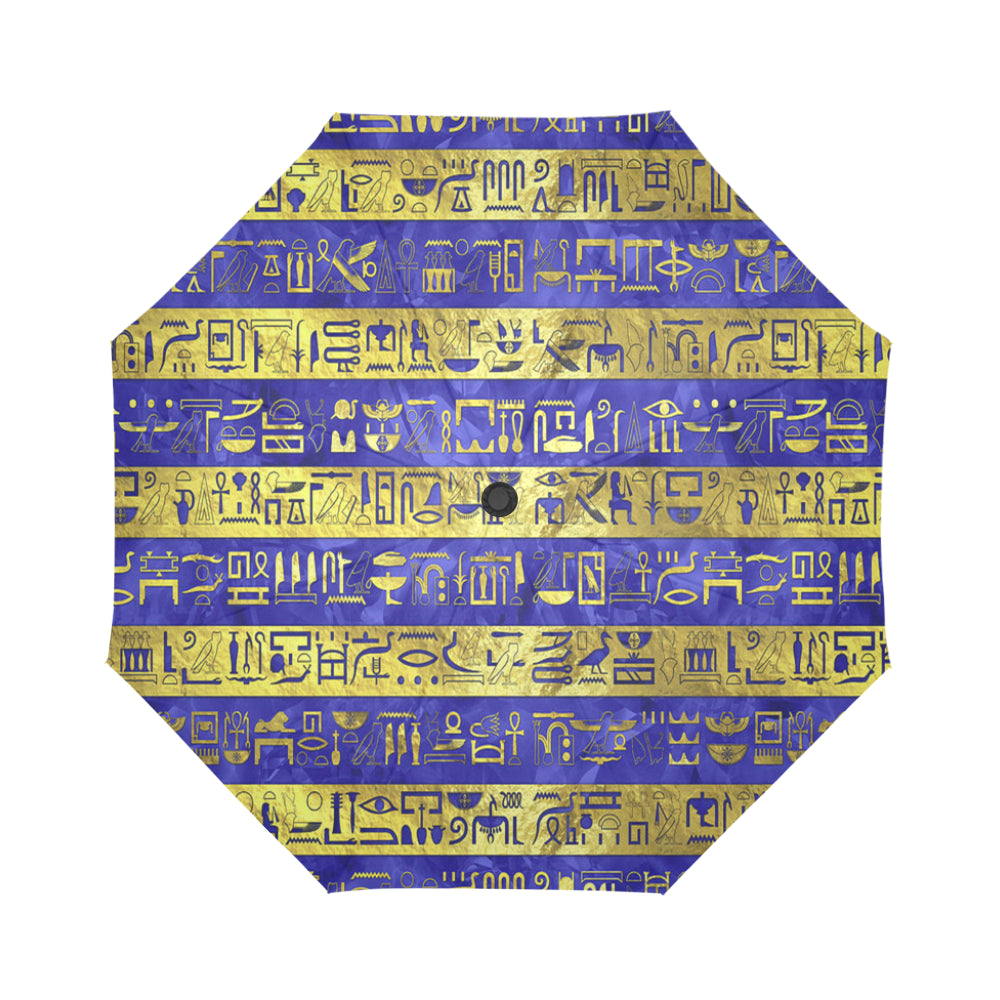 HIEROGLYPH GOLDEN BLUE Auto-Foldable Umbrella