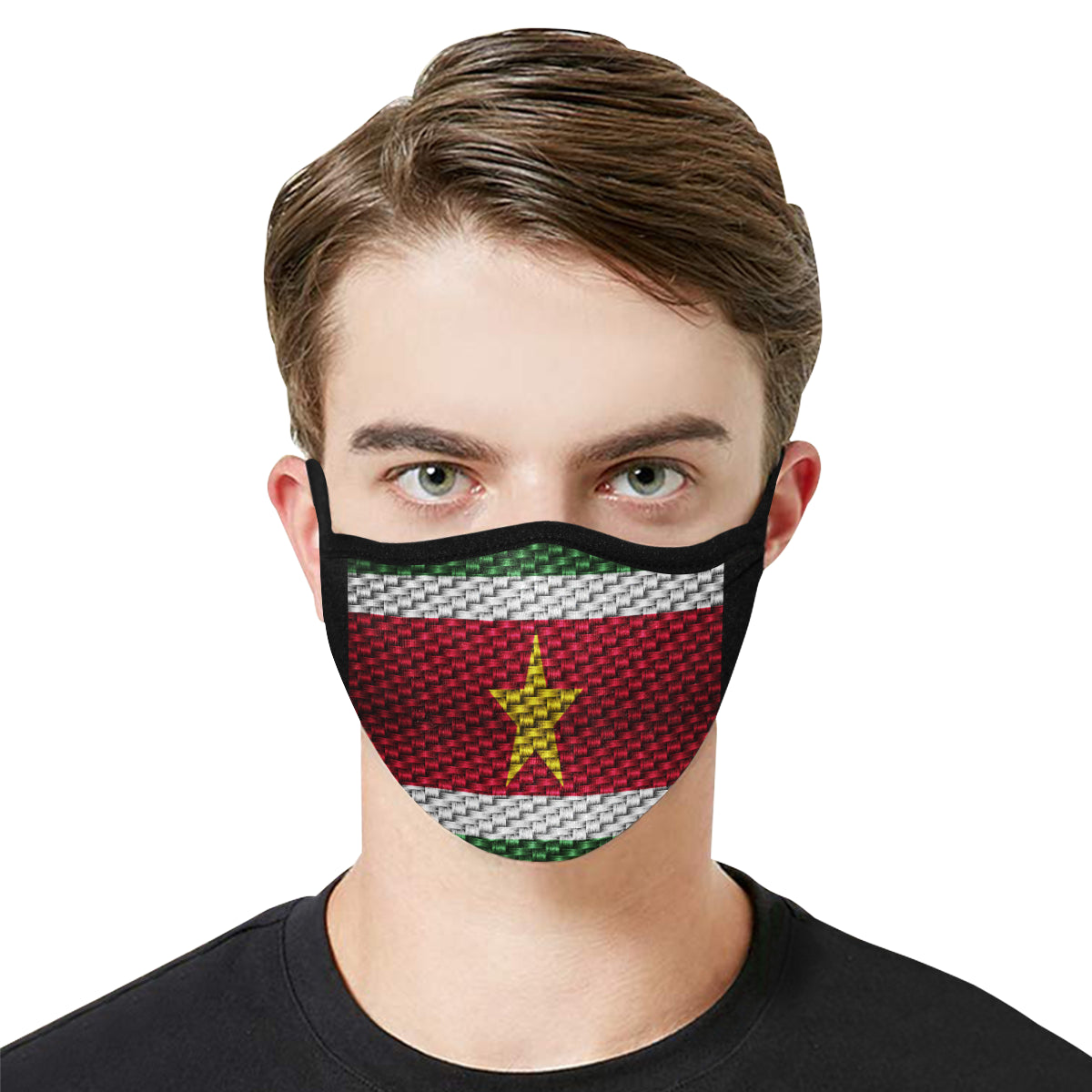 SURINAME FLAG Mouth Mask in One Piece (2 Filters Included)