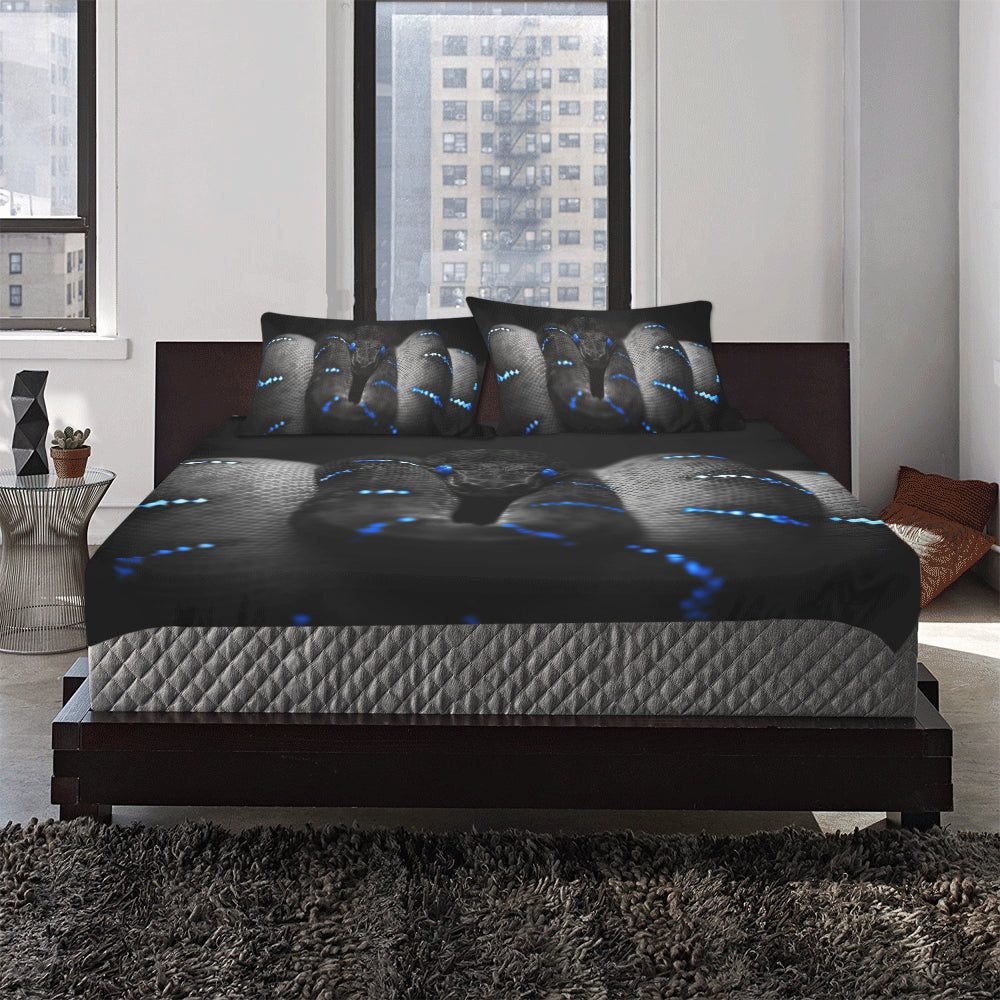 BLUE SNAKE 3-Piece Bedding Set