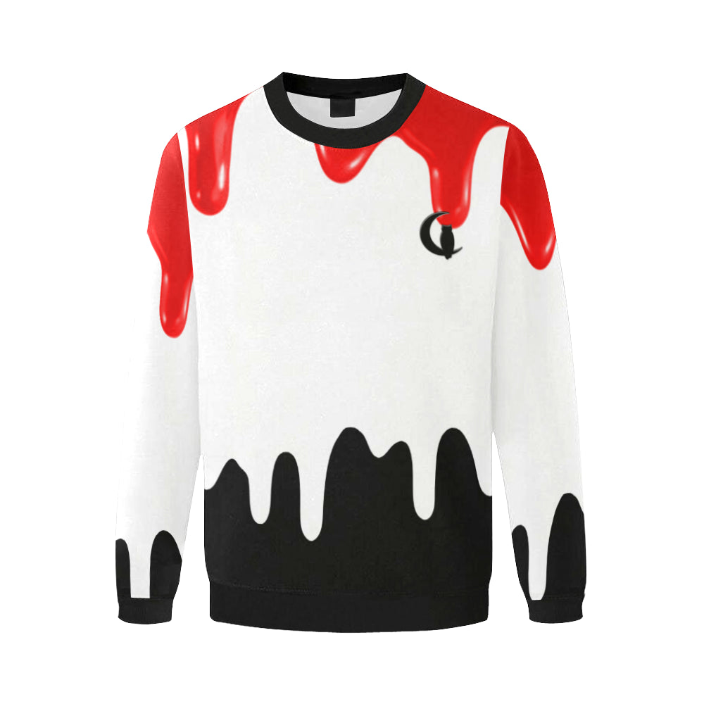 LACHOUETT RED DRIP Men's Oversized Fleece Crew Sweatshirt