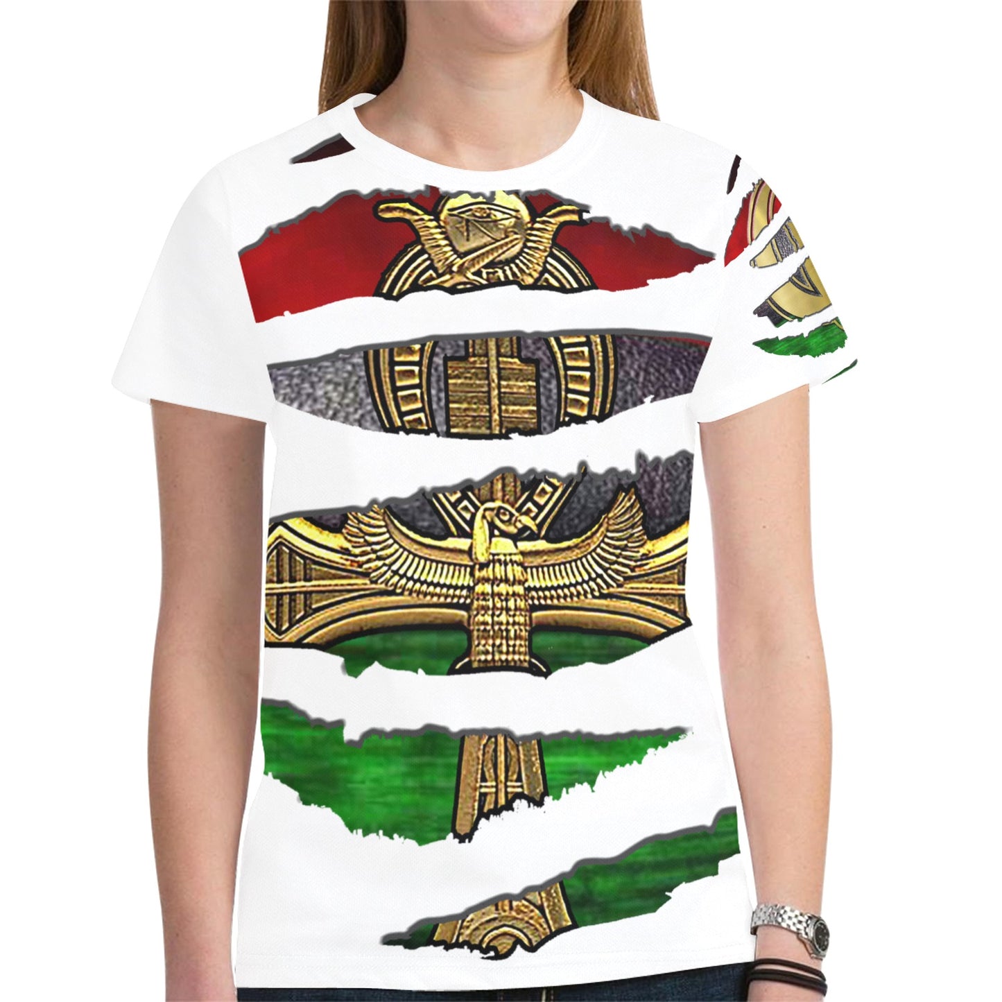 RBG ANKH RIPPED T-shirt for Women