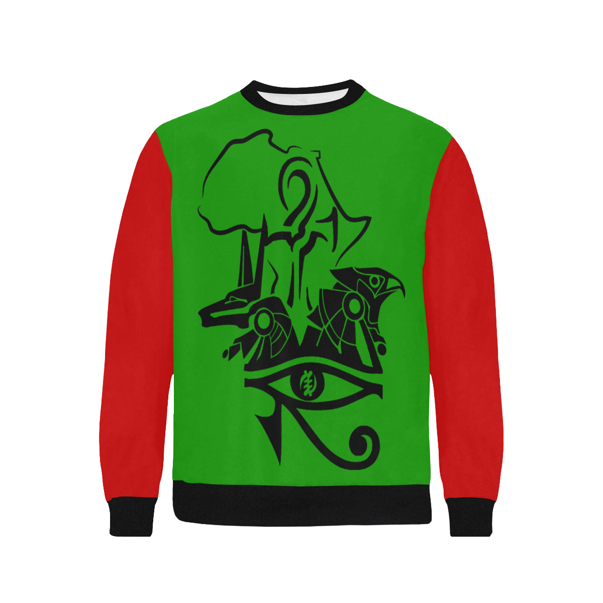 ANUBIS AND HERU RBG Men's Rib Cuff Crew Neck Sweatshirt