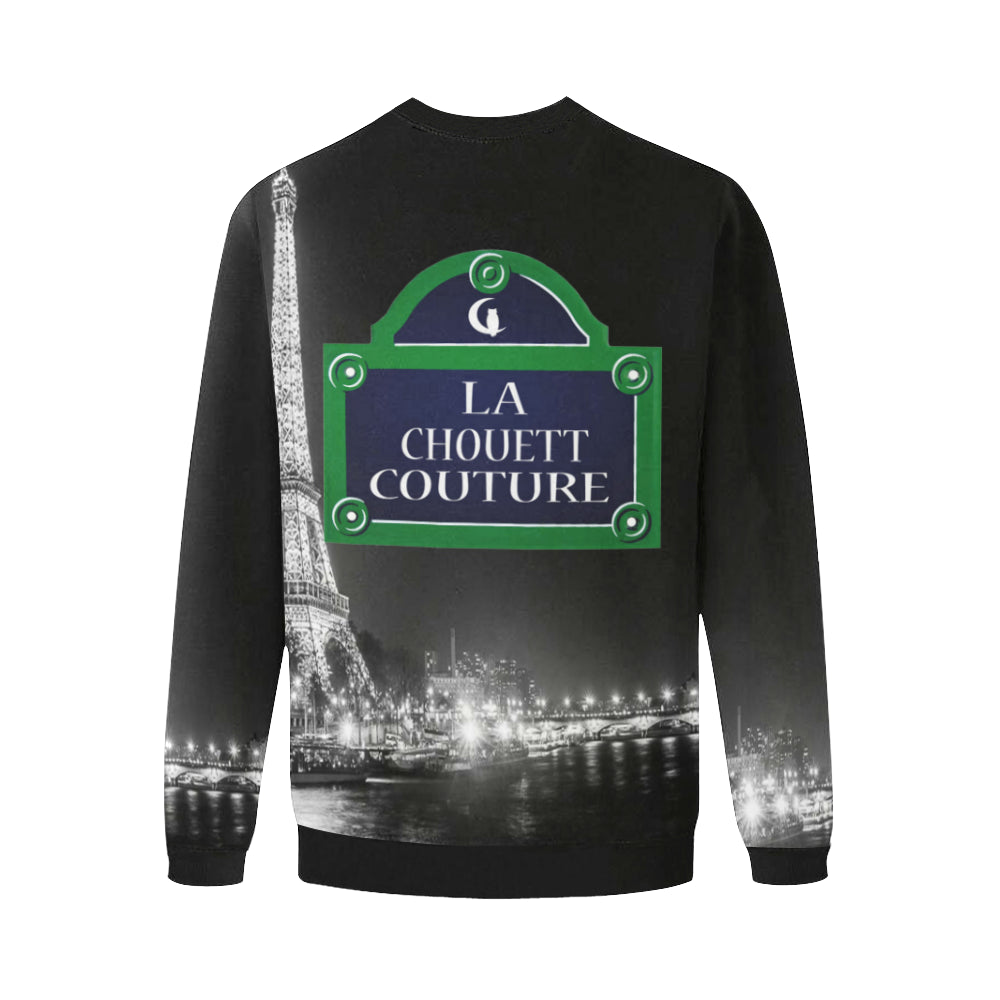 RUE DE PARIS Men's Oversized Fleece Crew Sweatshirt
