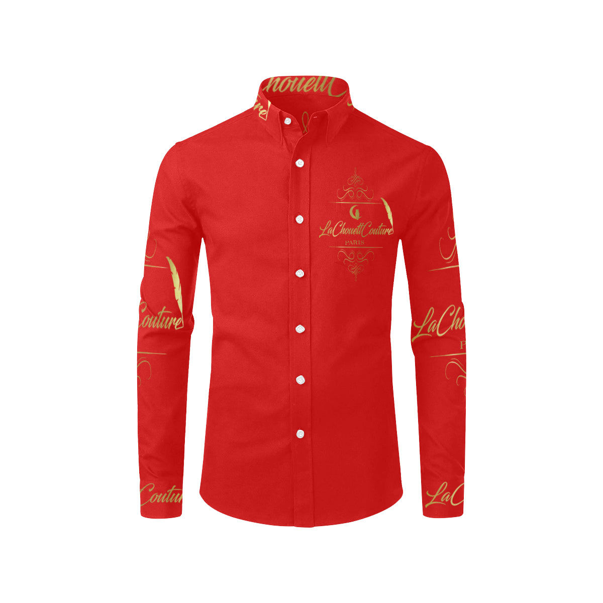 LCC PARIS RED Men's All Over Print Casual Dress Shirt (Model T61)