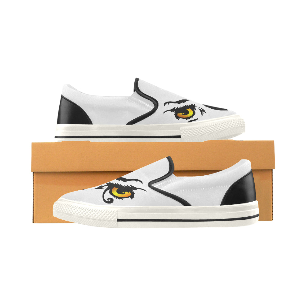 OWL FACE Men's Unusual Slip-on Canvas Shoes (Model 019)
