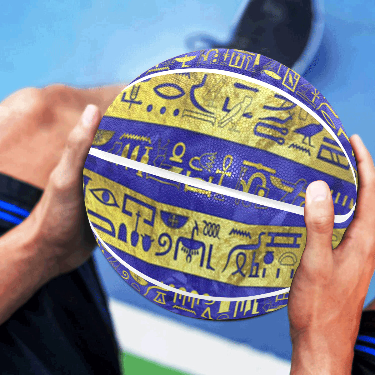 HIEROGLYPH GOLDEN BLUE All Over Print Basketball