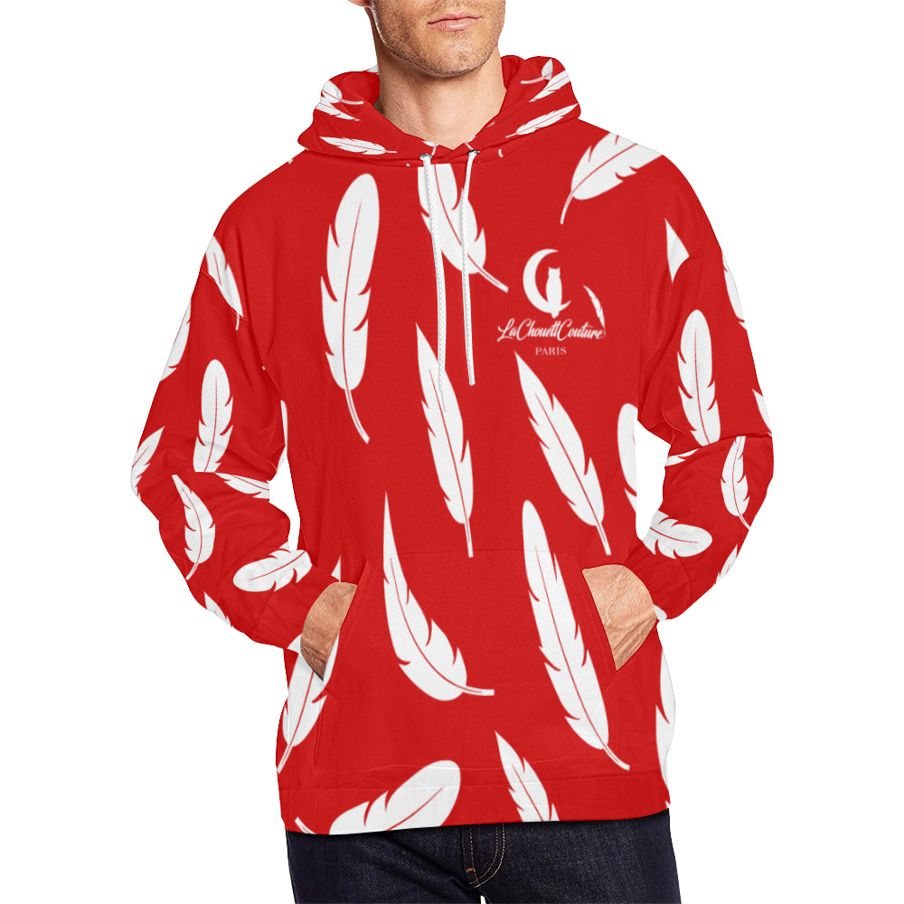 FEATHER RED All Over Print Hoodie for Men