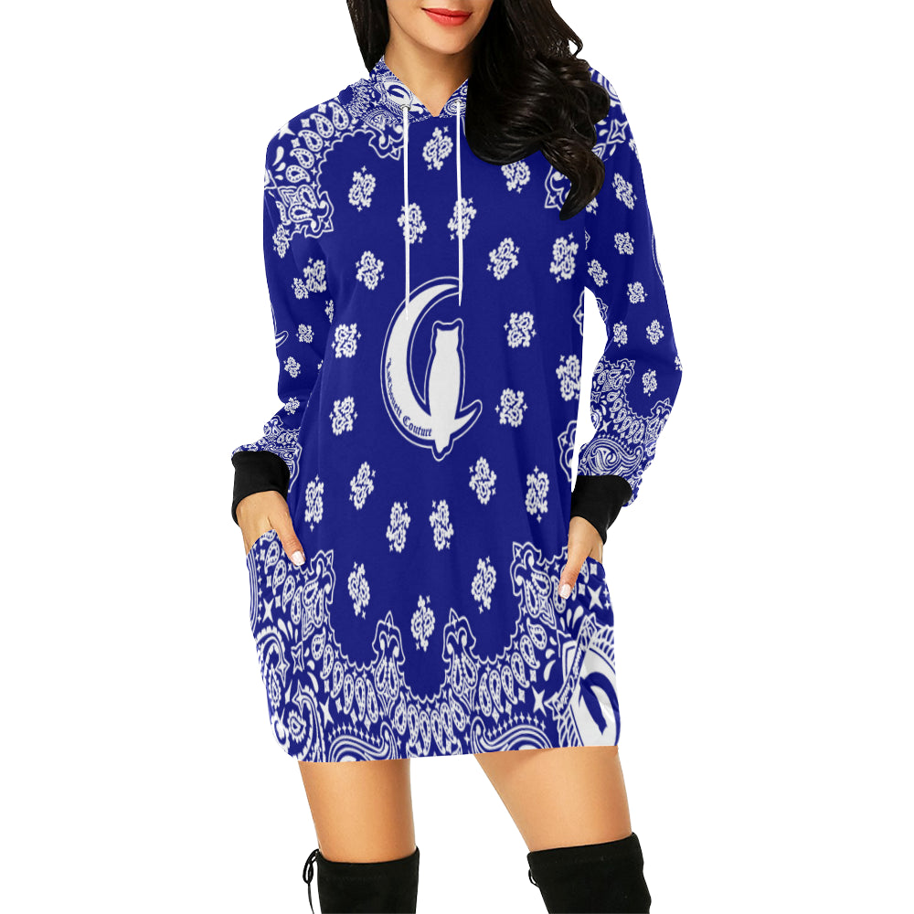 BANDANA Cs`UP All Over Print Hoodie Mini Dress