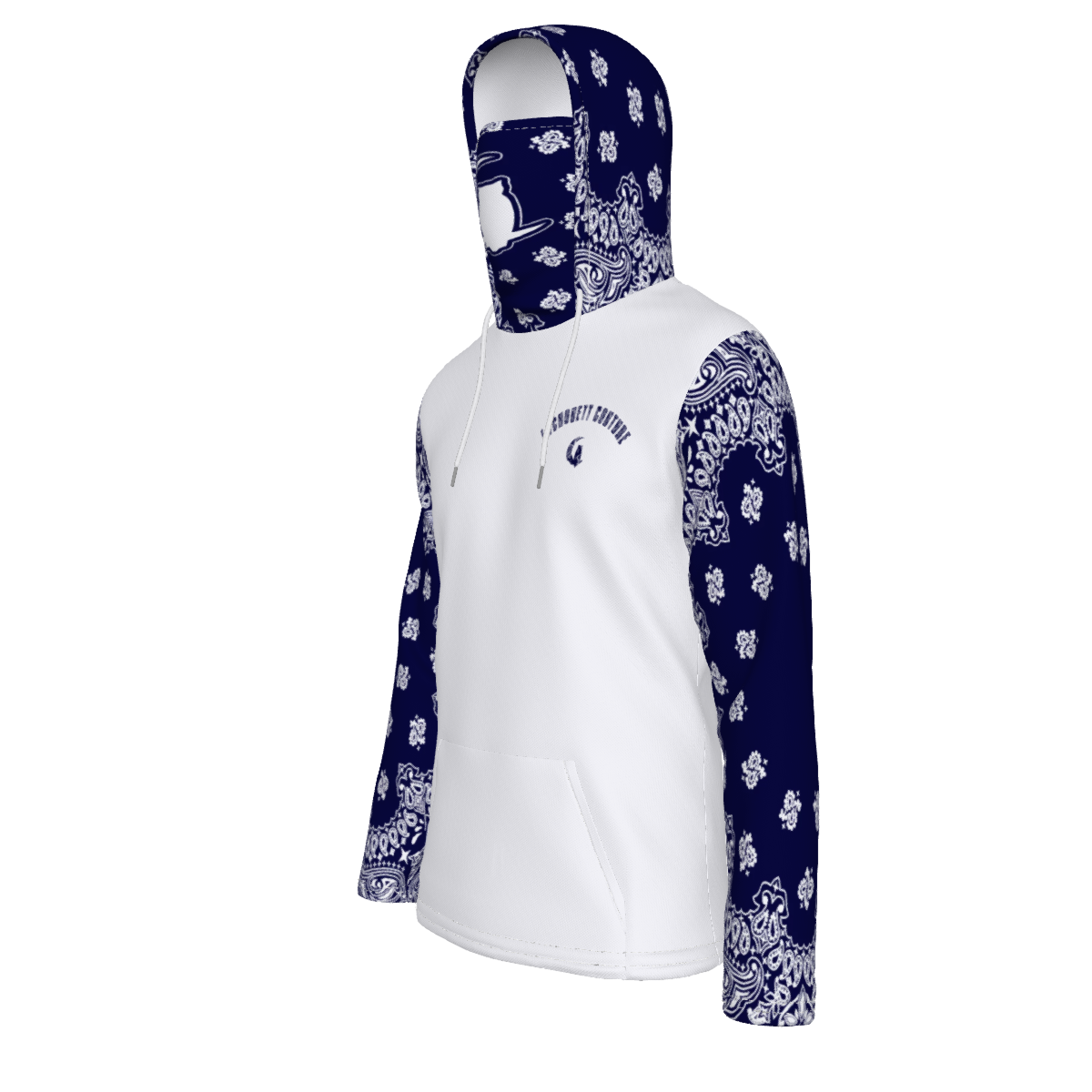 BANDANA NAVY BLUE Unisex Pullover Hoodie With Mask