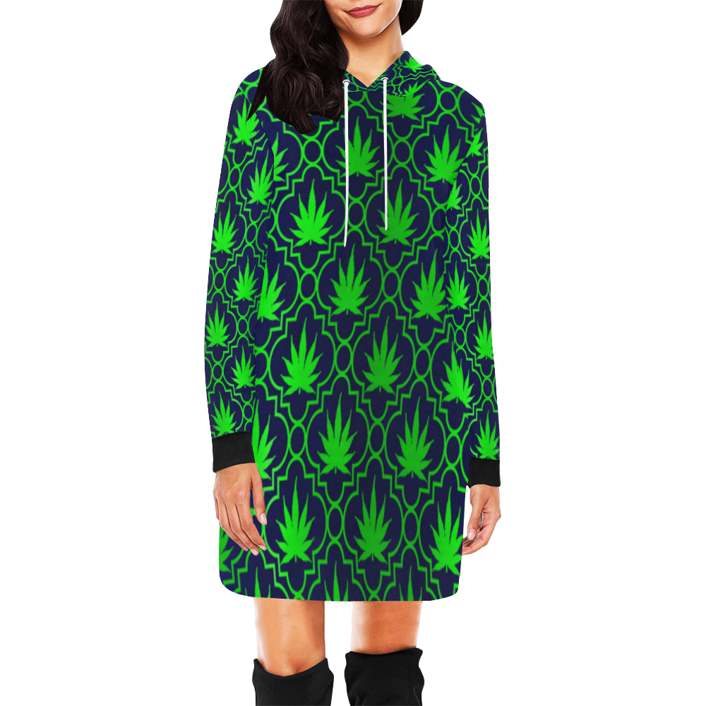 HIGHLEAF SKUNKY BLUE All Over Print Hoodie Mini Dress