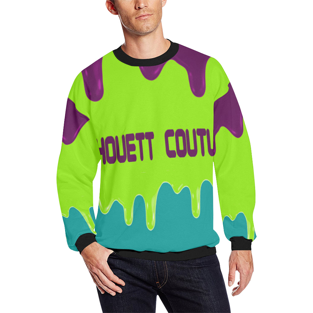 LACHOUETT PURPLE DRIP Men's Oversized Fleece Crew Sweatshirt