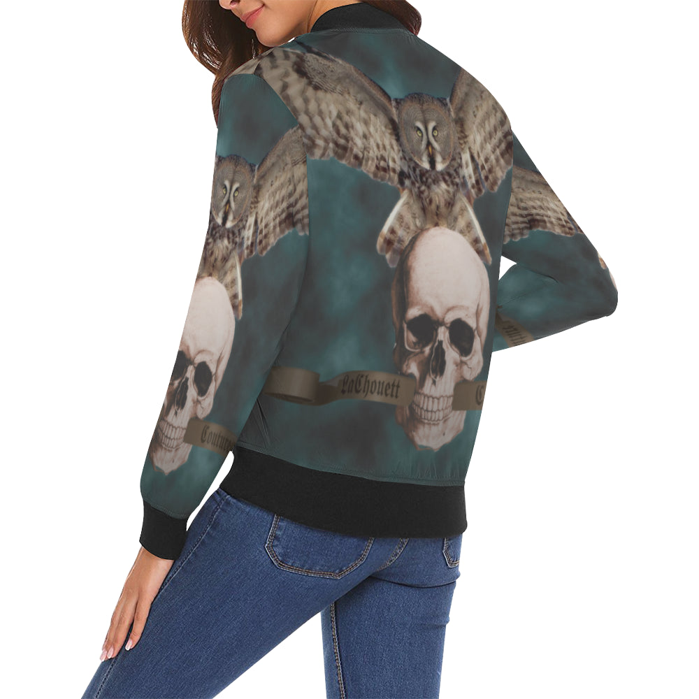 ROCK N ROLL All Over Print Bomber Jacket for Women