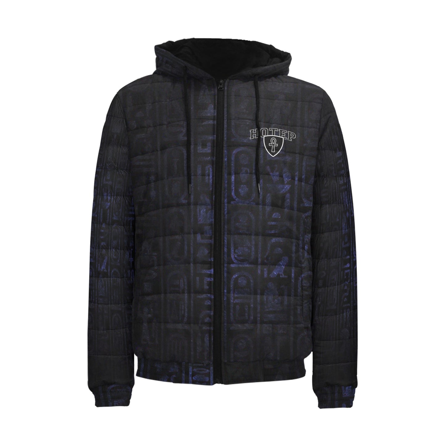 HOTEP ANKH PADDED HOODIE JACKET Men's Padded Hooded Jacket