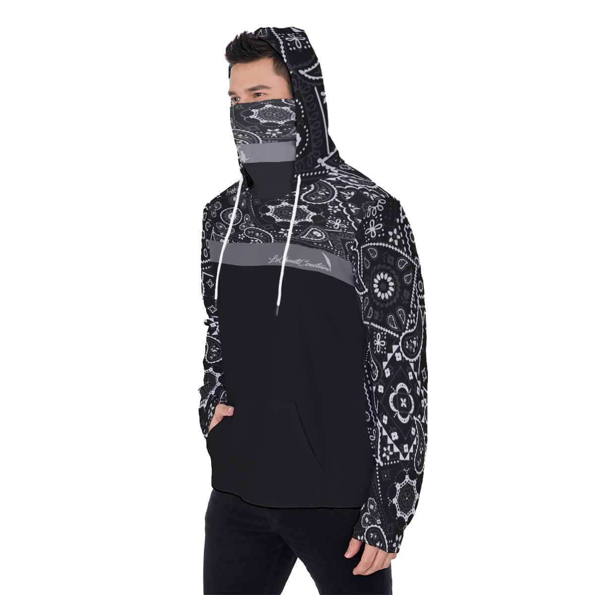 BANDANA VIRAL BLCC Pullover Hoodie With Mask