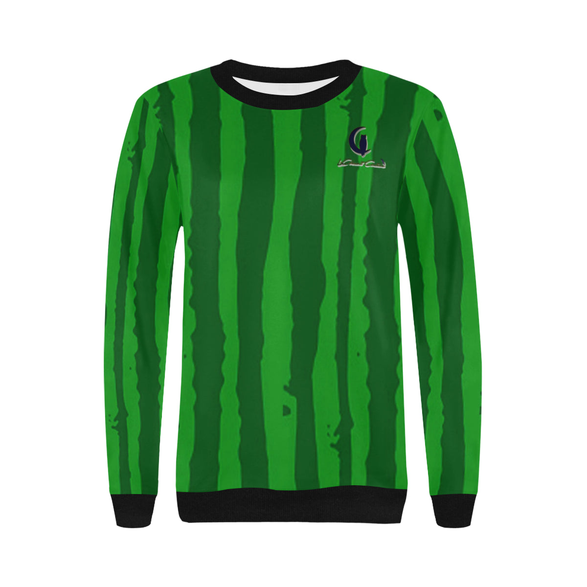 watermelon Women's Rib Cuff Crew Neck Sweatshirt