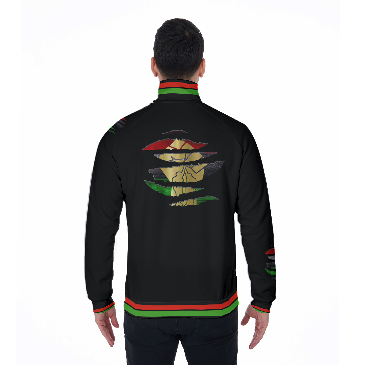 RBG ANKH B RIPPED Stand Collar Jacket