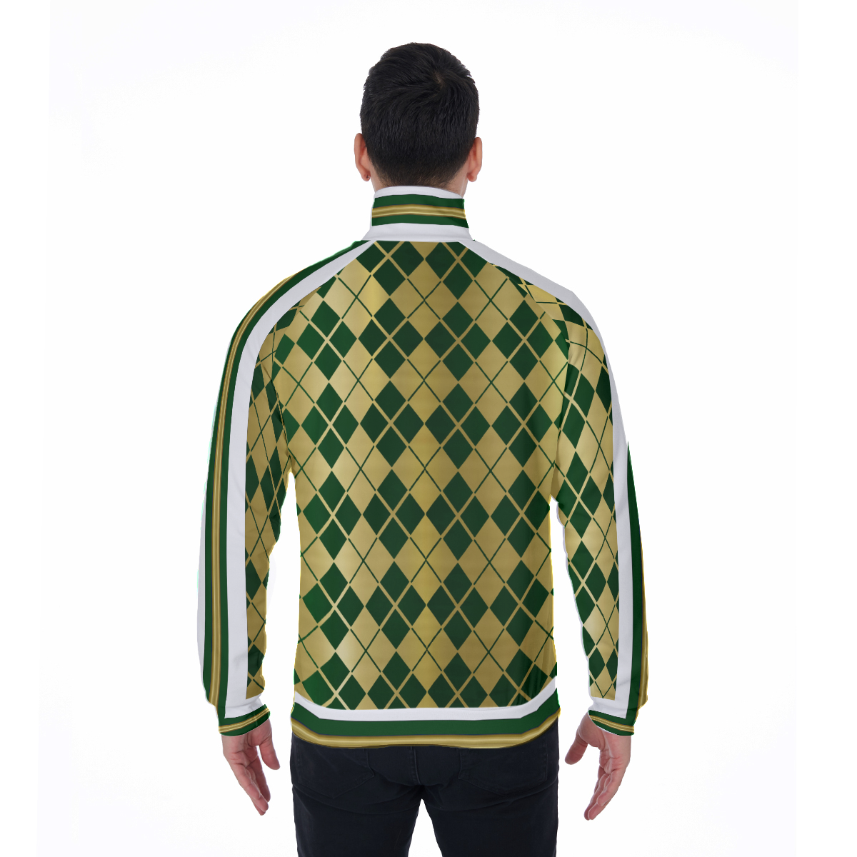 ARLEQUIN GREEN  Stand Collar Jacket