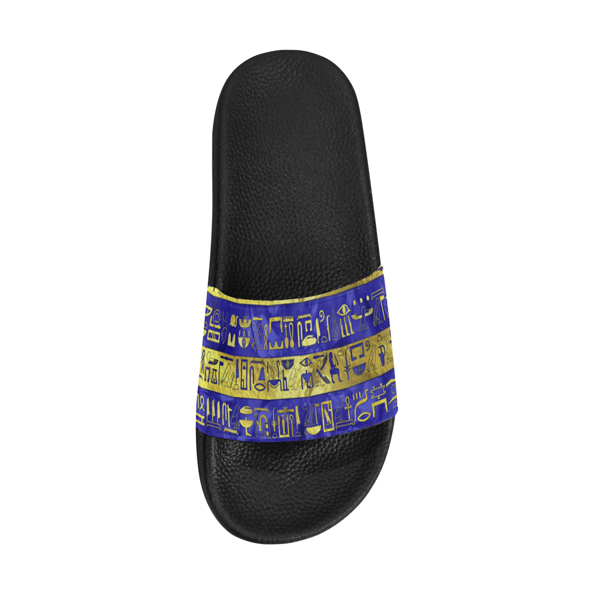 HIEROGLYPH GOLDEN BLUE Men's Slide Sandals (Model 057)