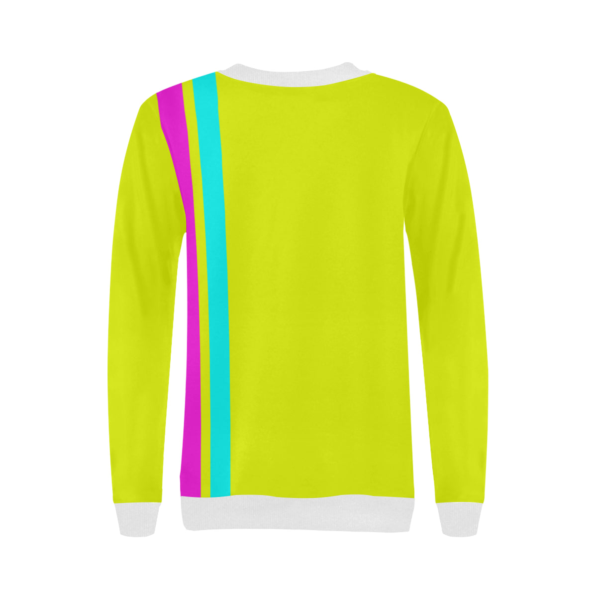 FRESH UP BACC YELLOW Women's Rib Cuff Crew Neck Sweatshirt (Model H34)