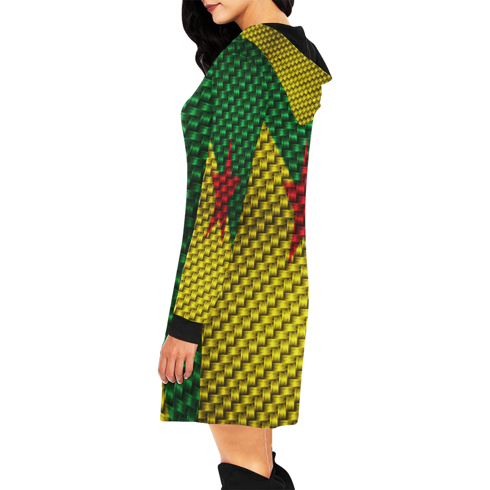 YANA FLAG All Over Print Hoodie Mini Dress