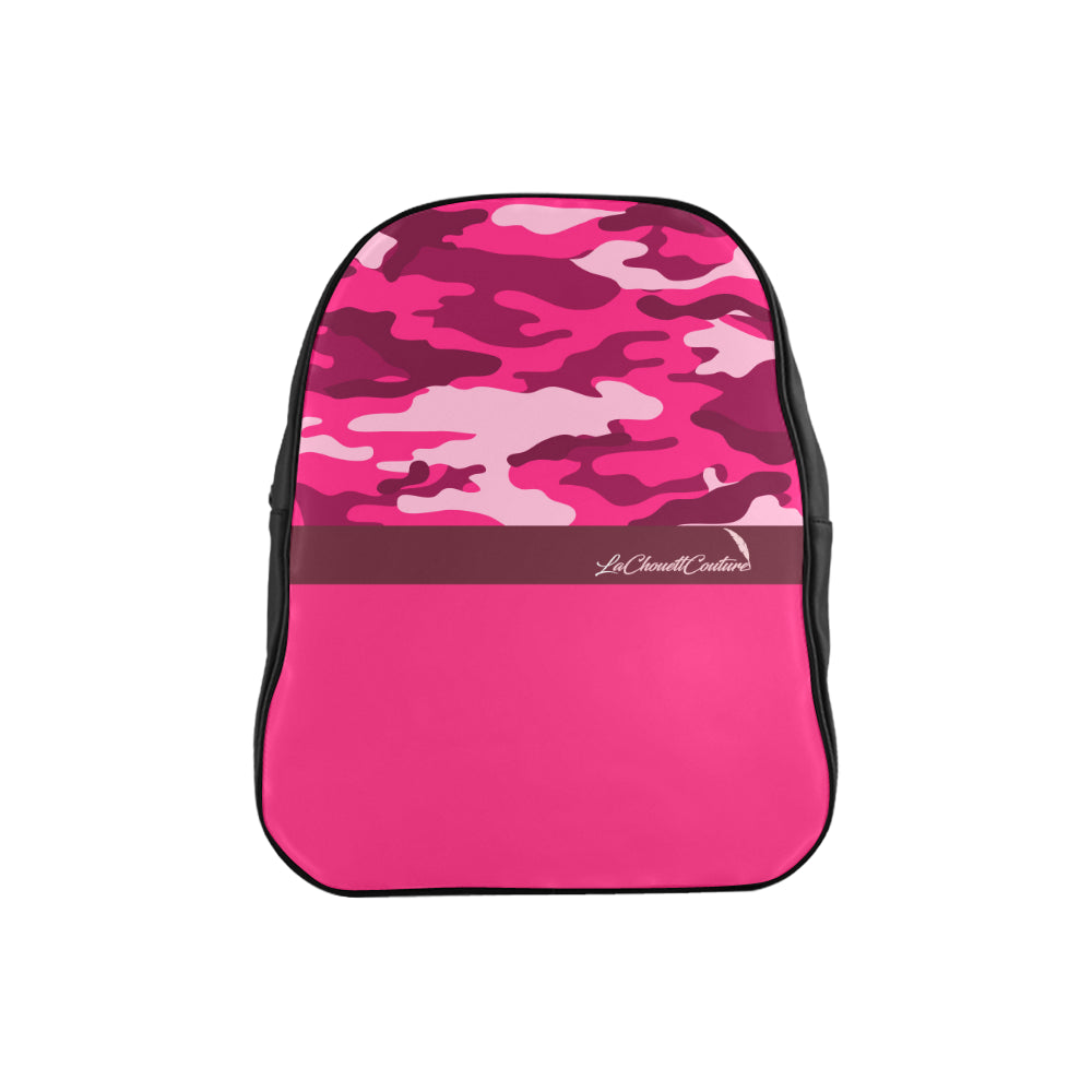 CAMOUFLAGE PINKISH School Backpack(Medium)