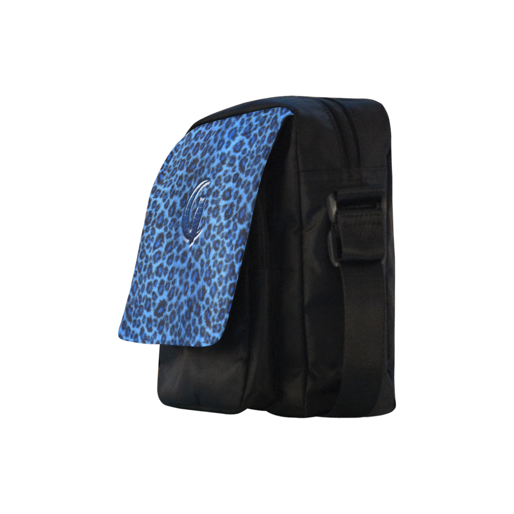 BLUE TIGER CROCO SKIN Crossbody Nylon Bags