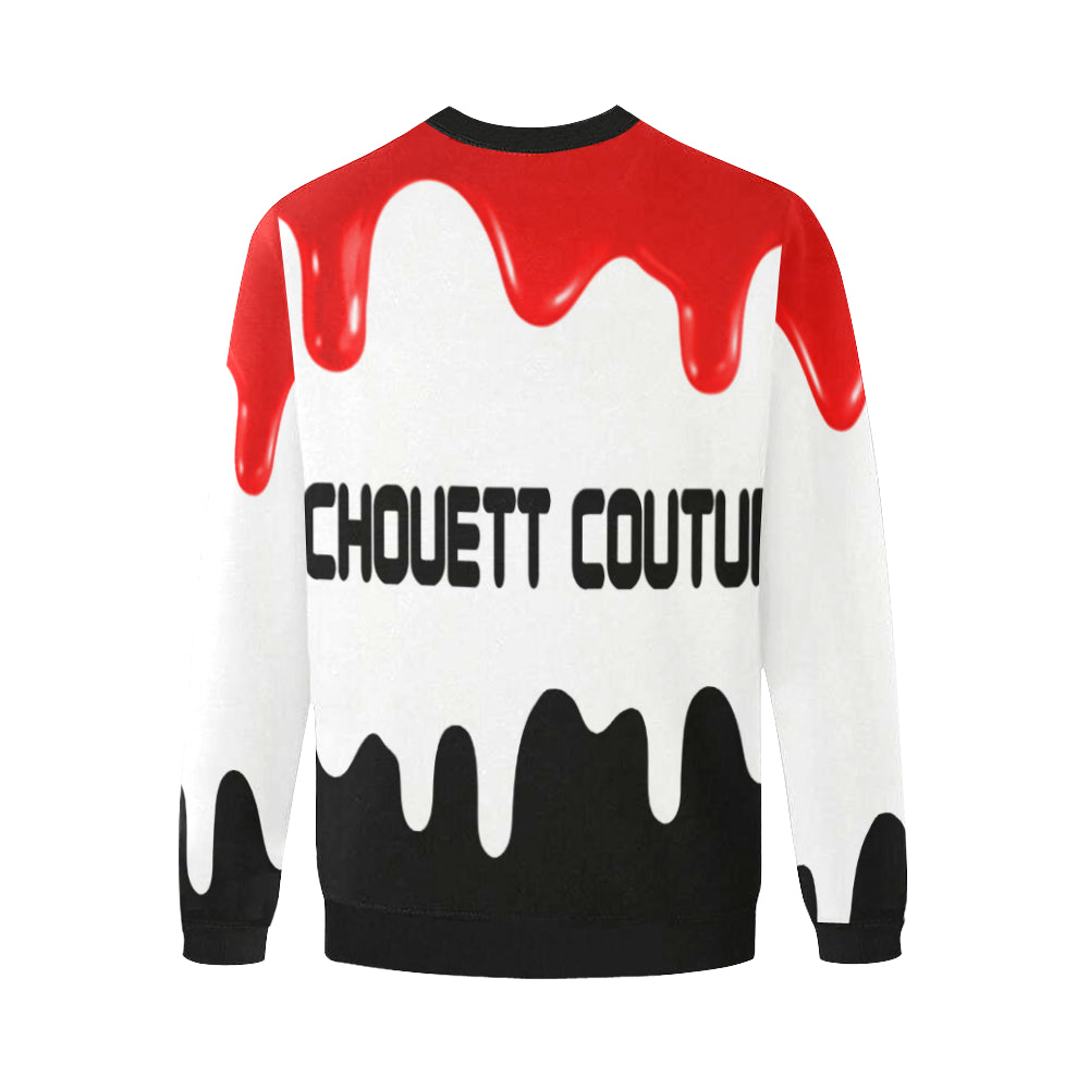 LACHOUETT RED DRIP Men's Oversized Fleece Crew Sweatshirt