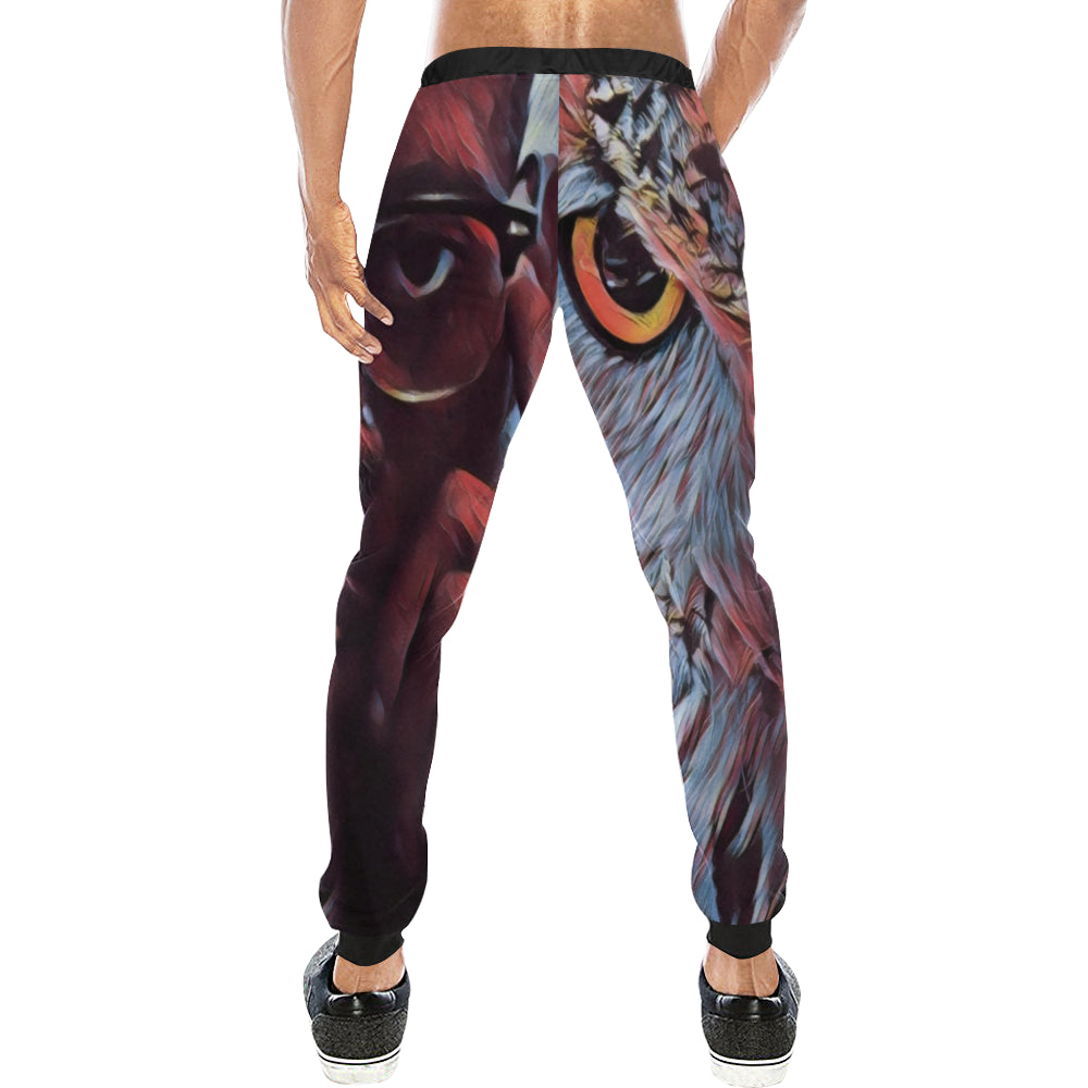 WISE OWL BY ANY MEANS Men's All Over Print Sweatpants (Model L11)