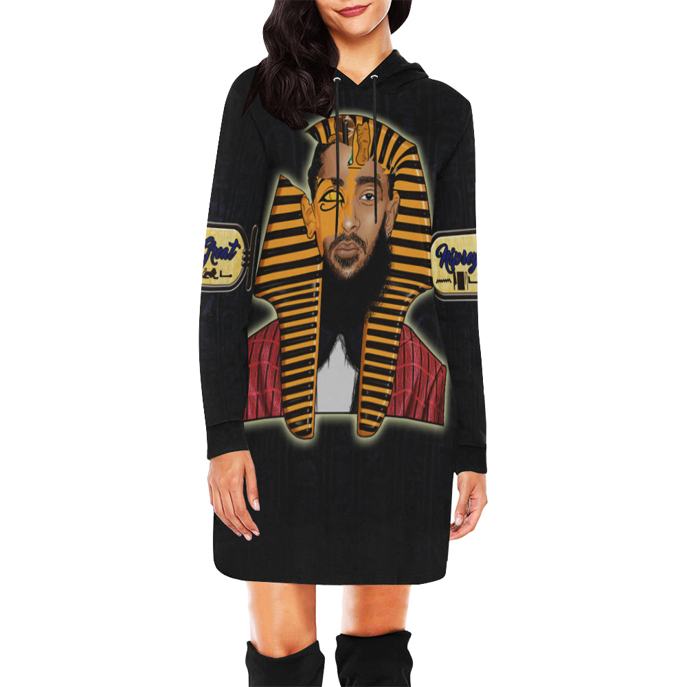 NIPSEY THA GREAT PHAROAH All Over Print Hoodie Mini Dress