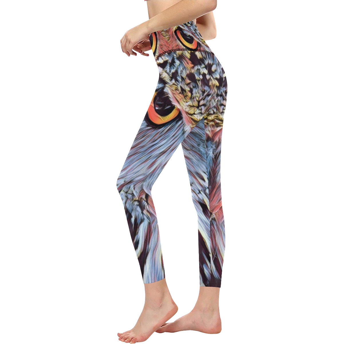 WISE OWL All Over Print High-Waisted Leggings (Model L36)