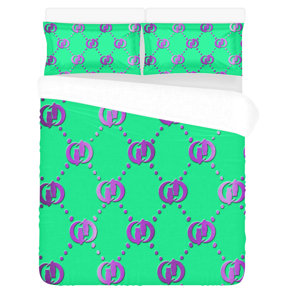 GOODY PURPLE OCEAN 3-Piece Bedding Set