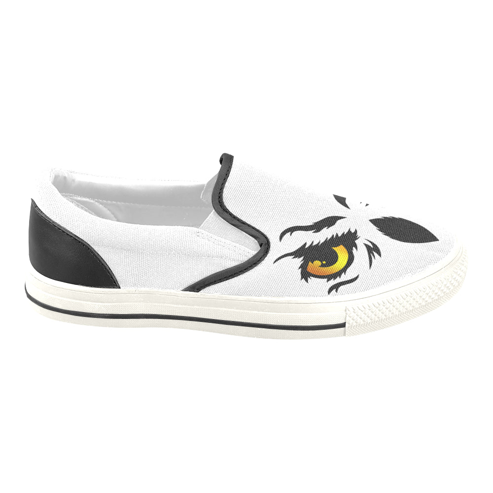 OWL FACE Men's Unusual Slip-on Canvas Shoes (Model 019)