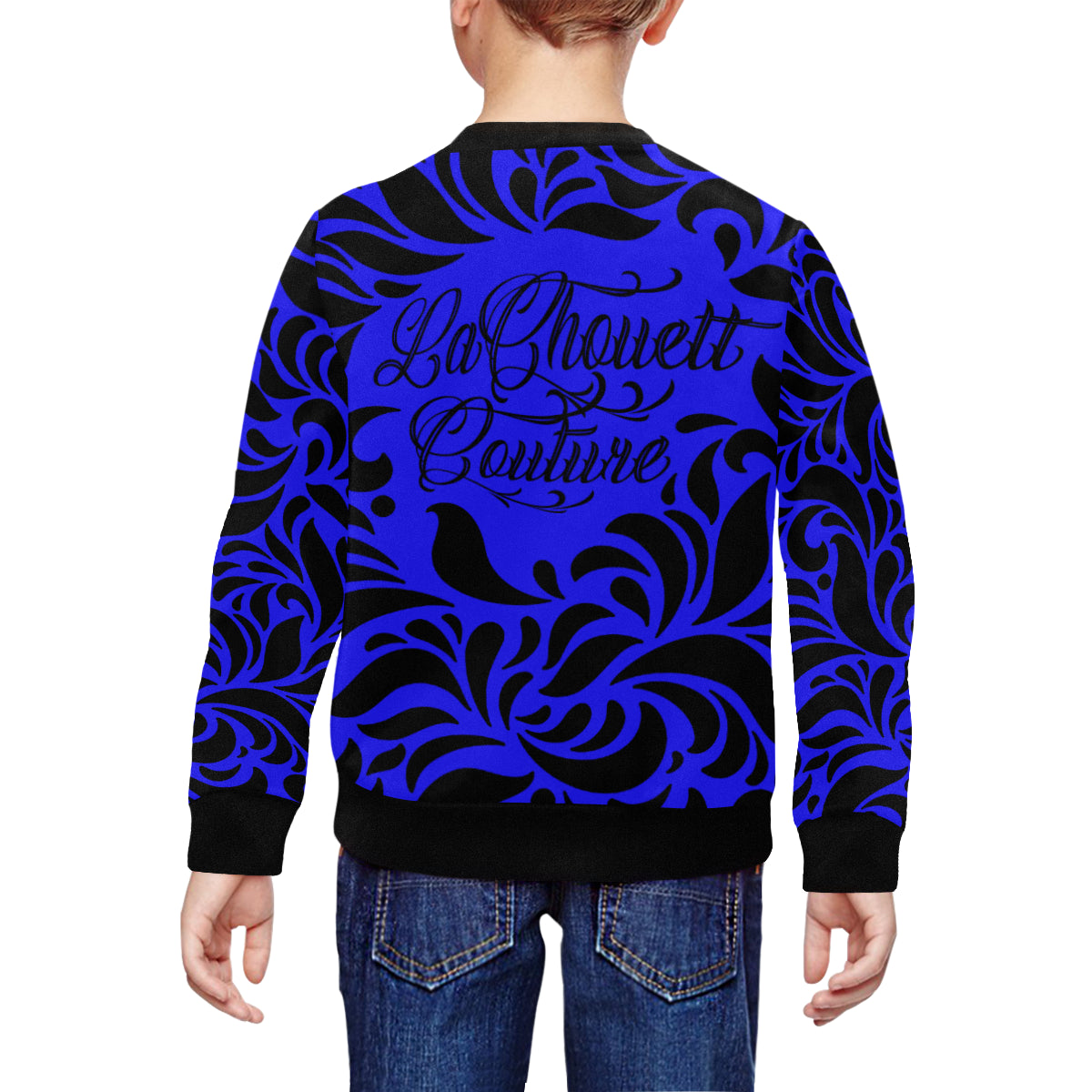 GORGIOUS LEAF BLU All Over Print Crewneck Sweatshirt for Kids (Model H29)