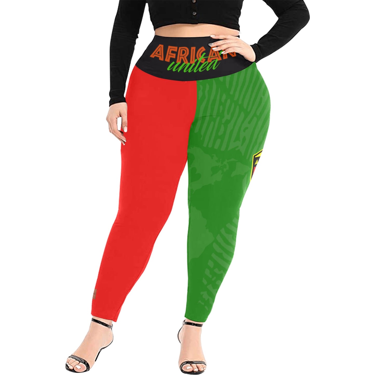 AFRICAN UNITED Women's Extra Plus Size High Waist Leggings