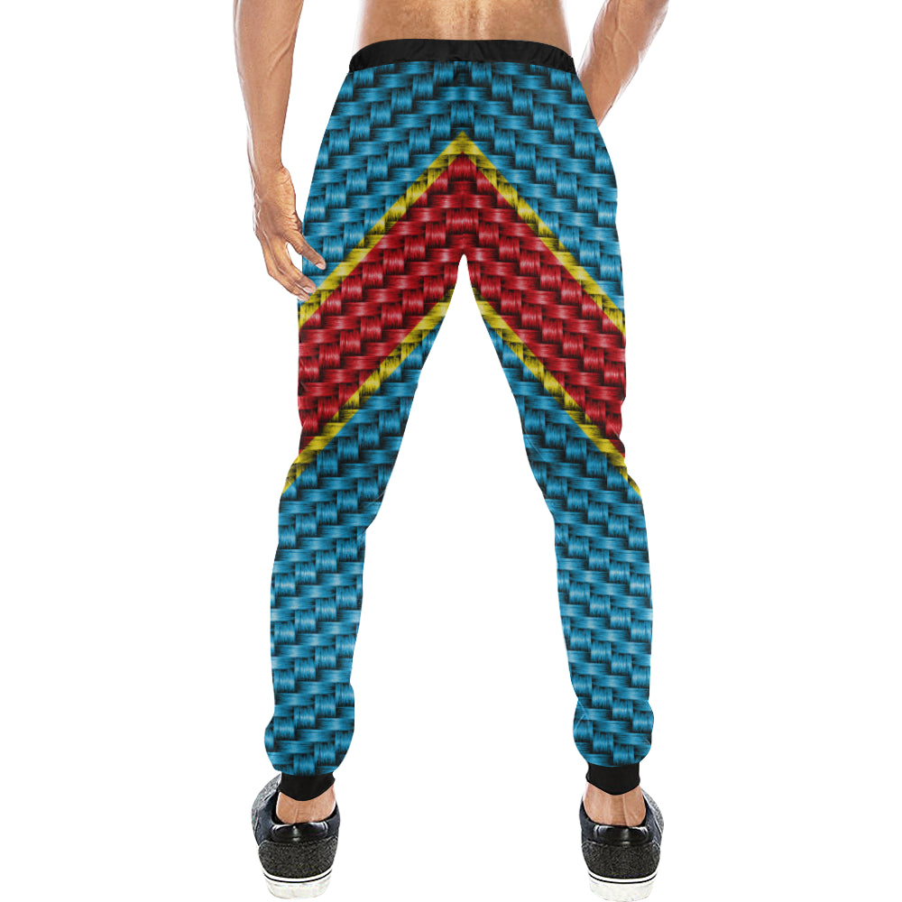 REP OF CONGO FLAG Men's All Over Print Sweatpants (Model L11)