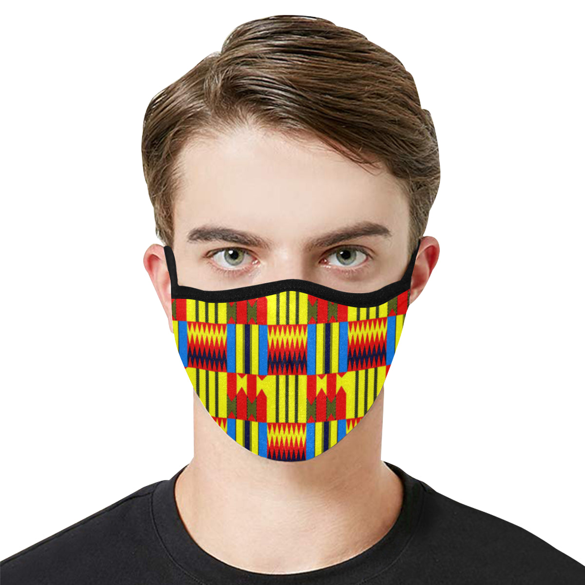 KENTE BLUE Mouth Mask in One Piece (2 Filters Included)