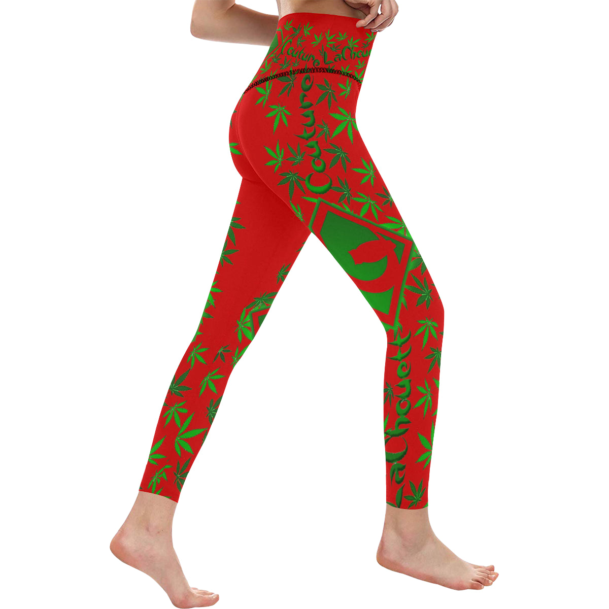 SUPER WEED All Over Print High-Waisted Leggings (Model L36)