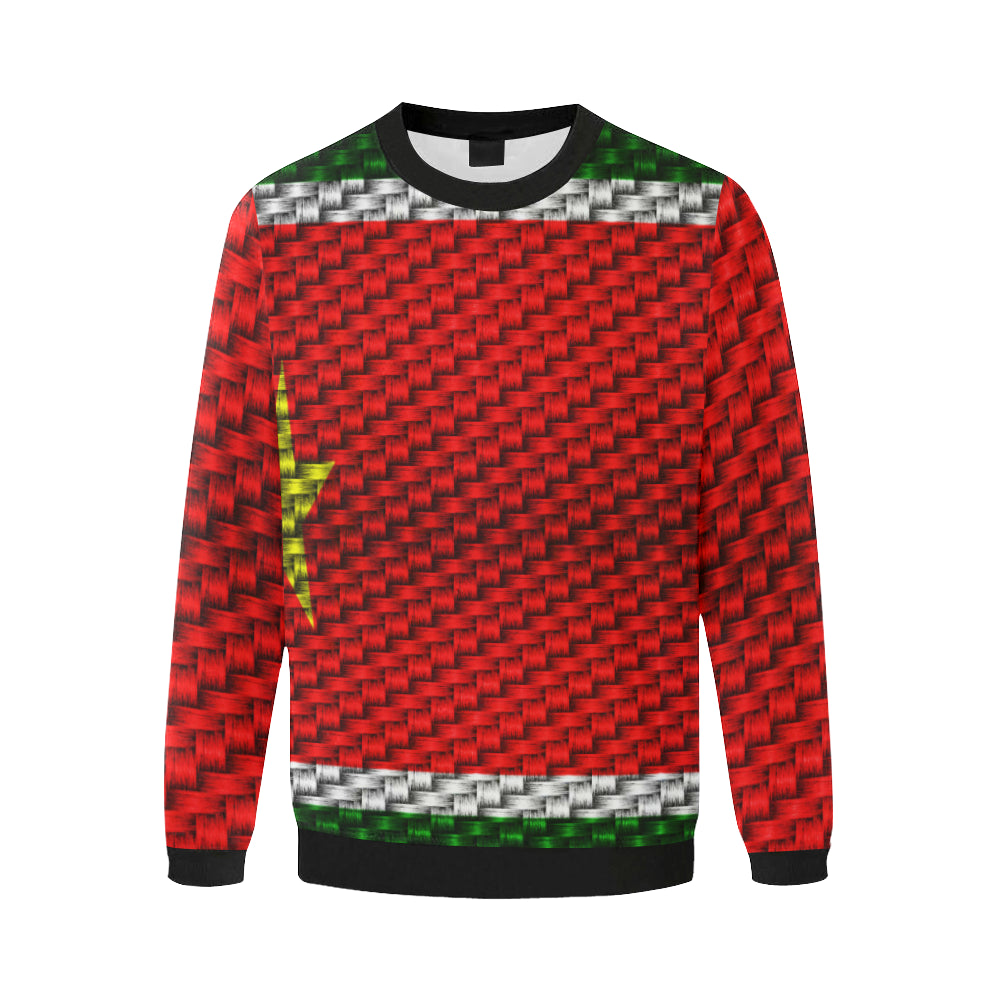 GWADA FLAG Men's Oversized Fleece Crew Sweatshirt