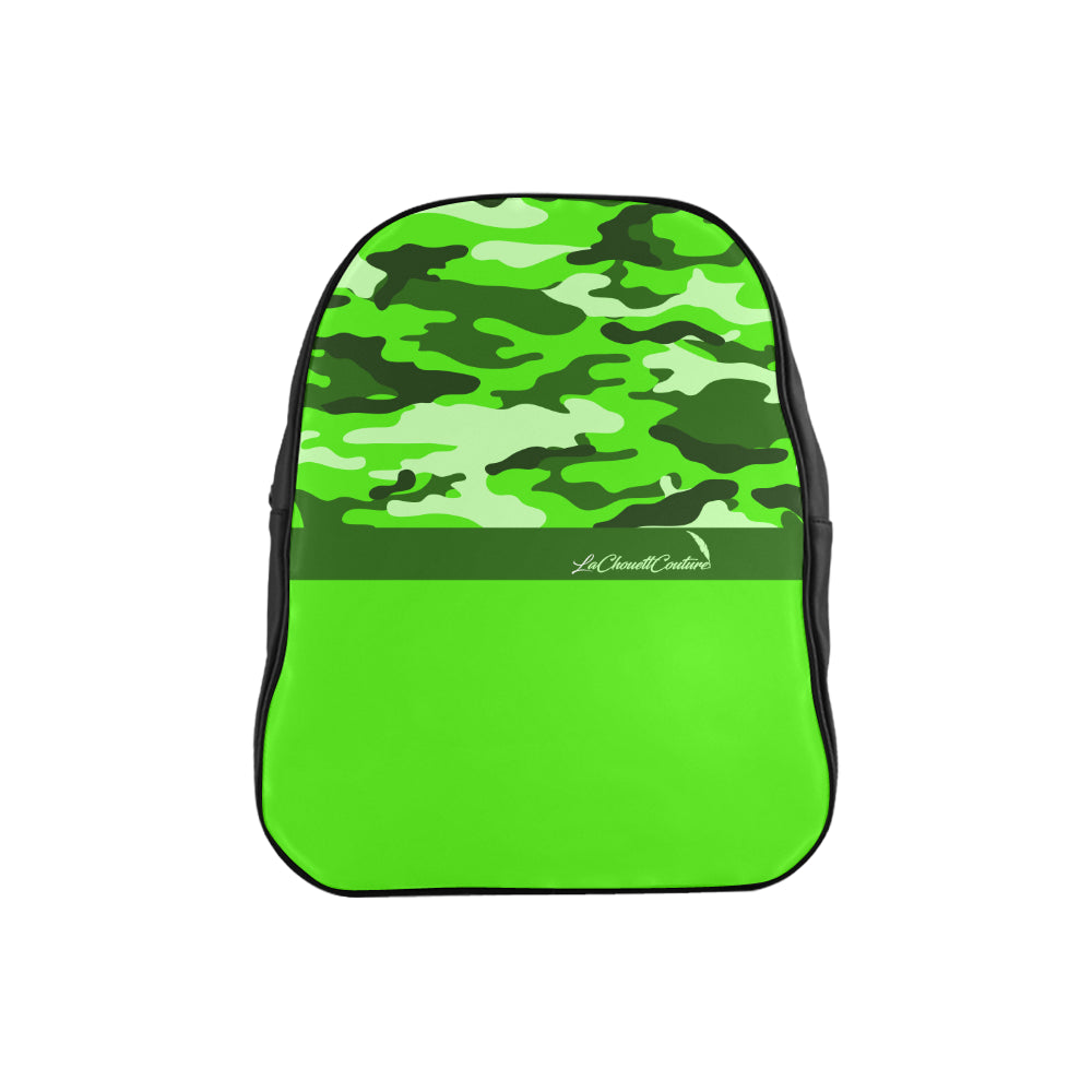 CAMOUFLAGE GREENFLUO School Backpack (Medium)