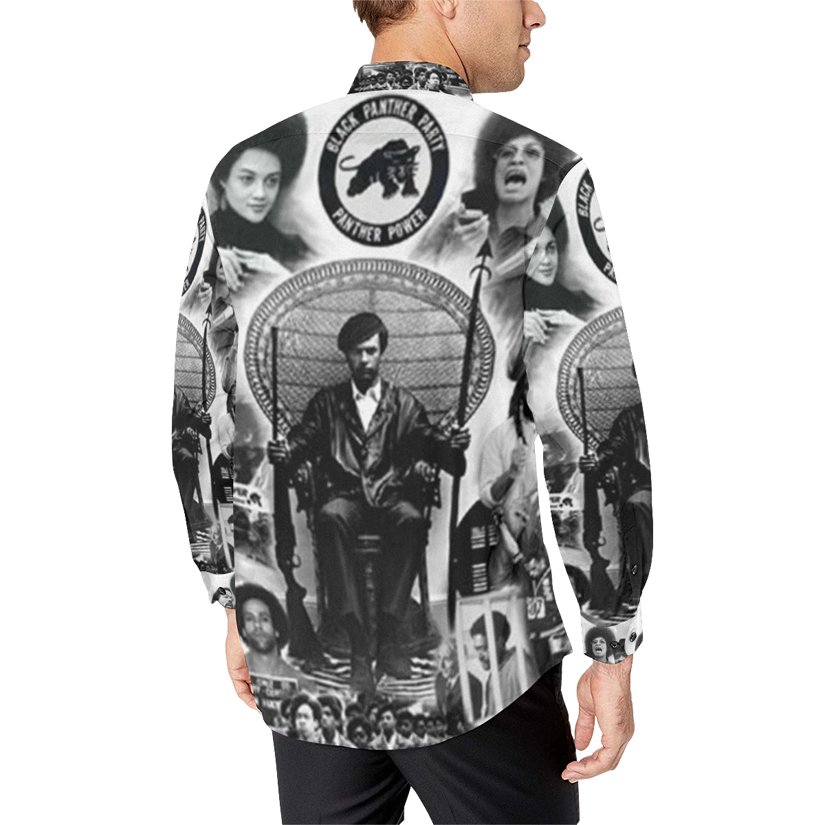 BLACK PANTHER PARTY Men's All Over Print Casual Dress Shirt