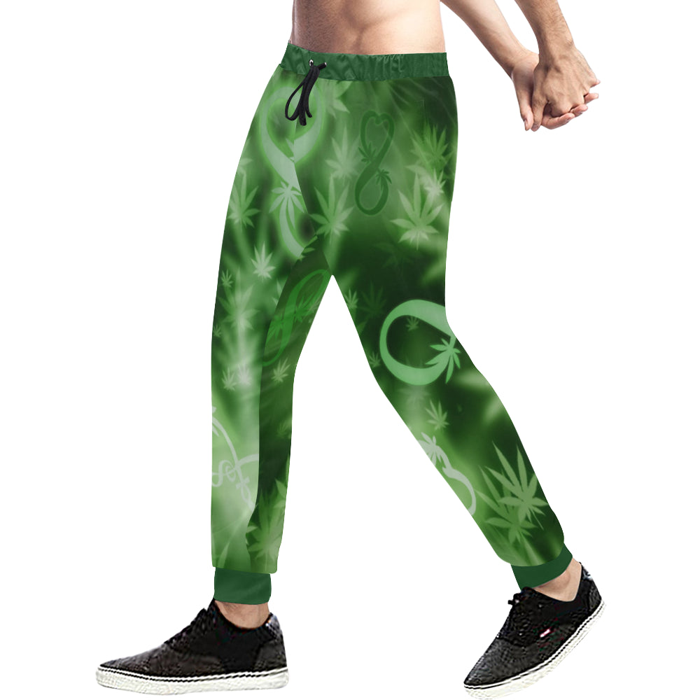 INFINITY GREEN COSMOS Men's All Over Print Sweatpants (Model L11)