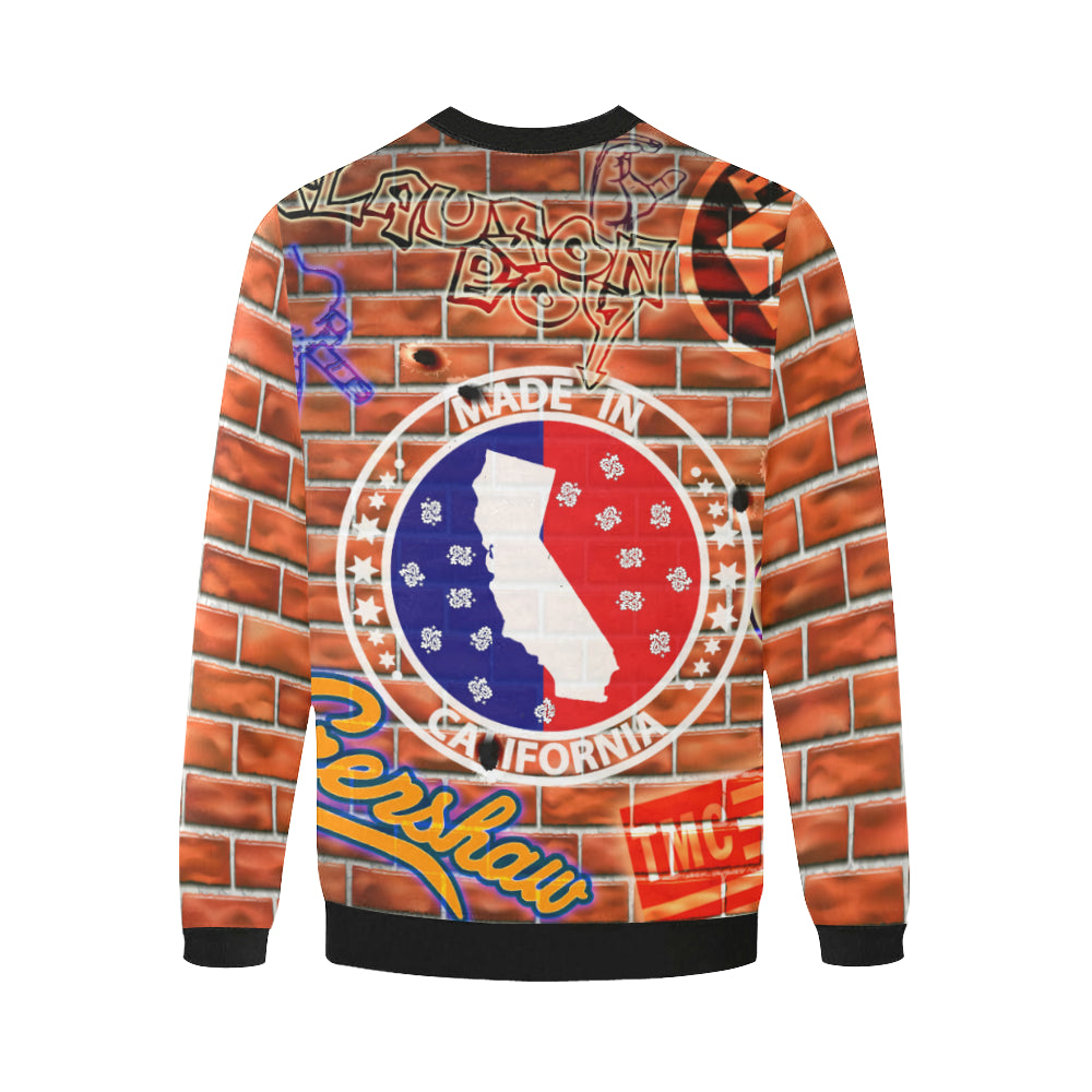NIPSEY THE MARATHON CONTINUE Men's Oversized Fleece Crew Sweatshirt