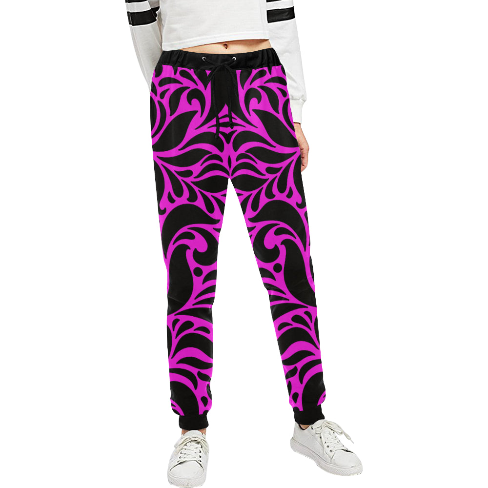 GORGIOUS LEAF PINKISH Women's All Over Print Sweatpants (Model L11)