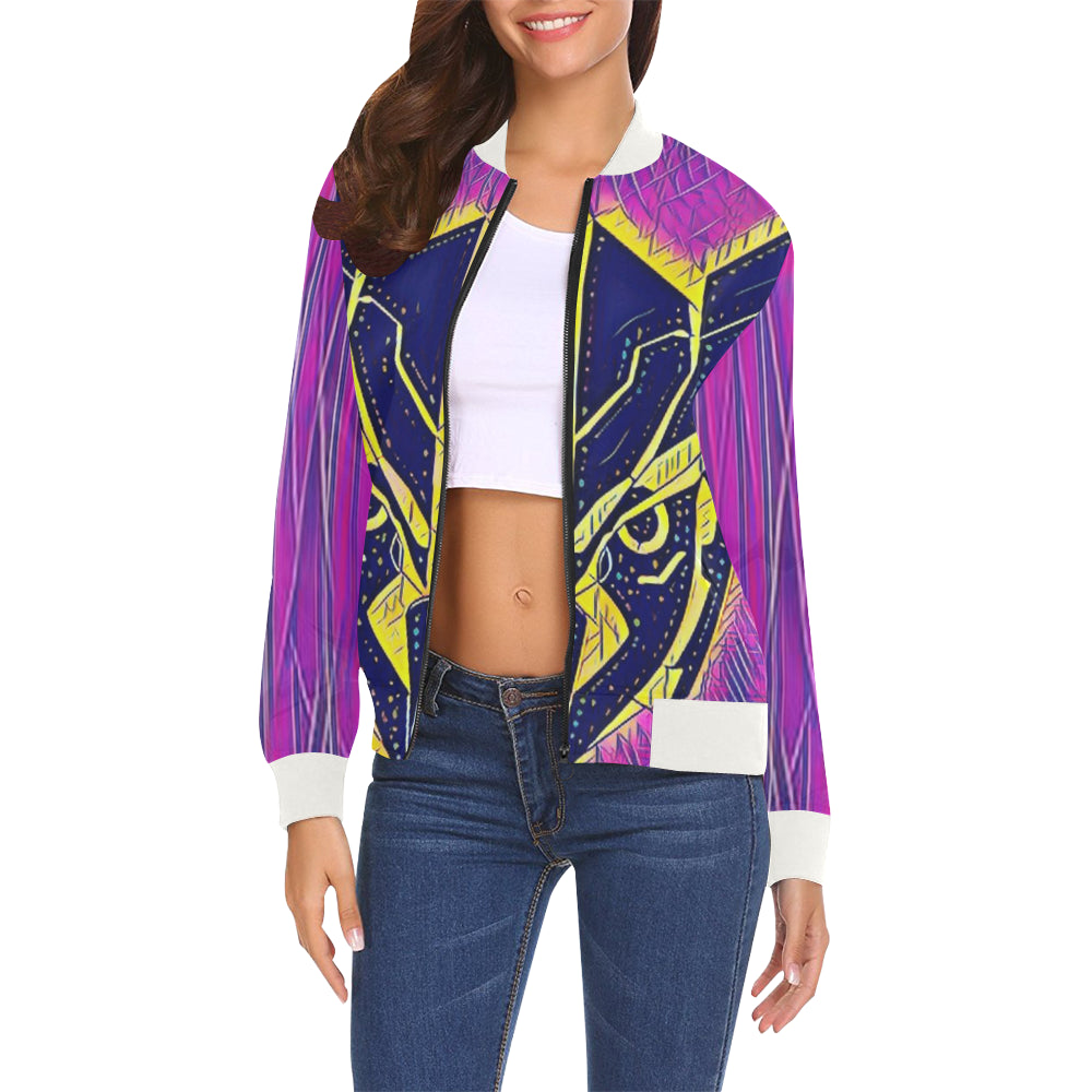 OWL ORNEMENT All Over Print Bomber Jacket for Women (Model H19)