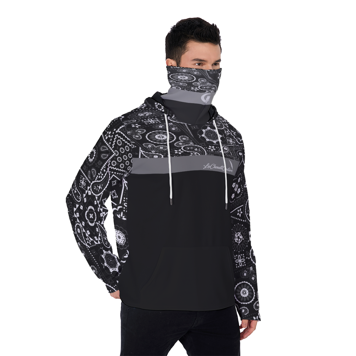 BANDANA VIRAL BLCC Pullover Hoodie With Mask