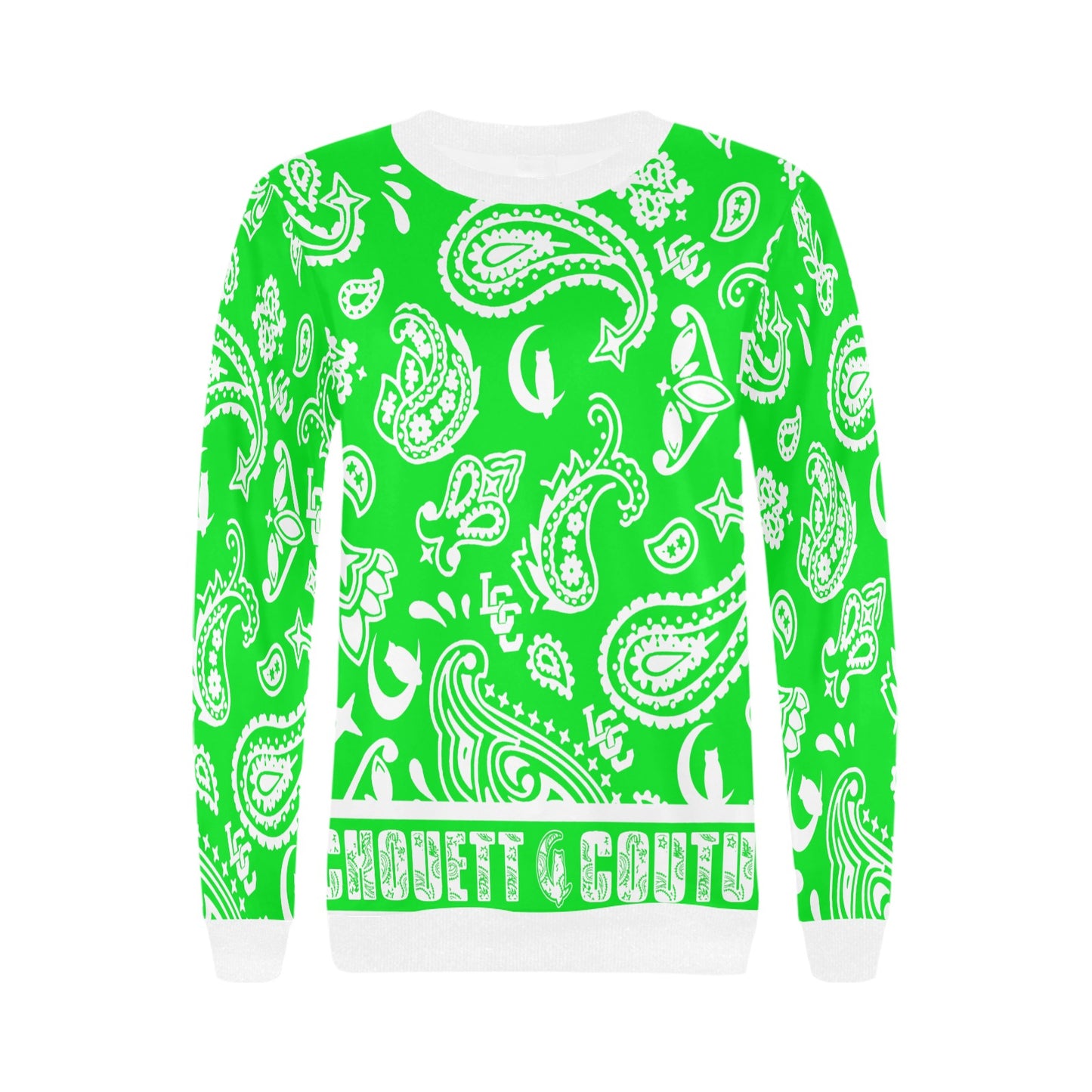 BANDANA PAISLEY Women's Rib Cuff Crew Neck Sweatshirt