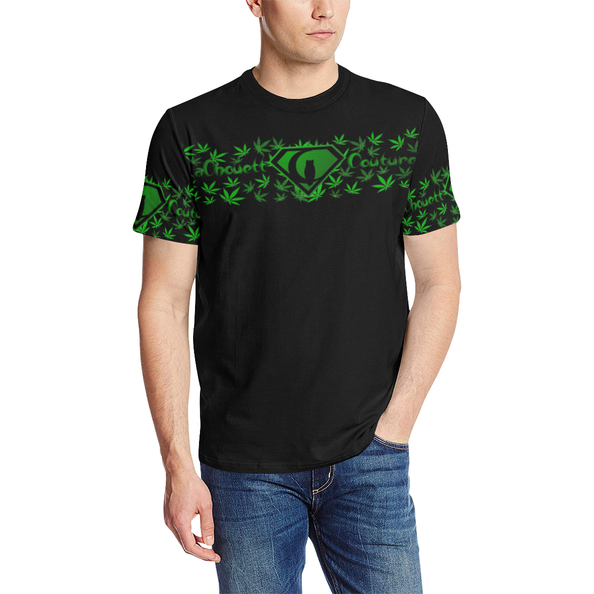SUPER DANK BLC Men's All Over Print T-Shirt (Solid Color Neck) (Model T63)