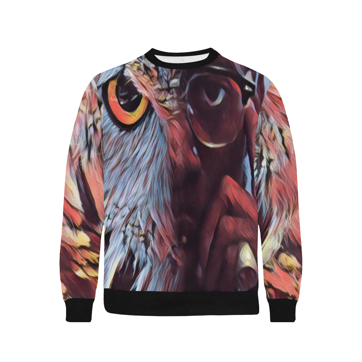 WISE OWL ME Men's Rib Cuff Crew Neck Sweatshirt