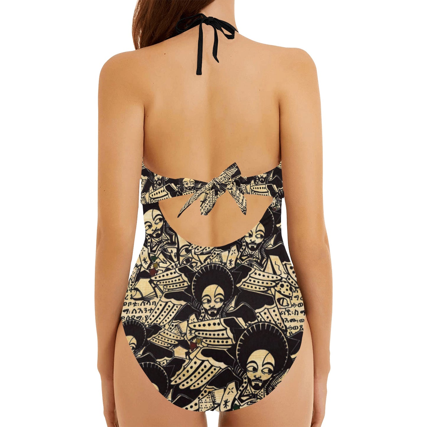 SATTA MASSAGANA Backless Hollow Out Bow Tie Swimsuit